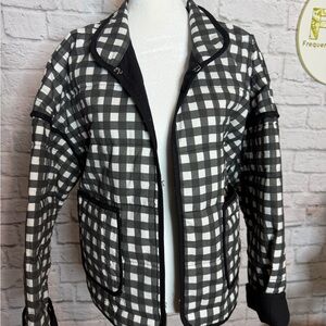 Black and White Gingham Quilted Jacket